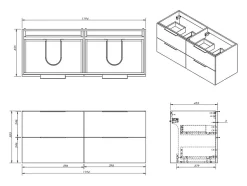 Vente-unique Meuble sous vasque suspendu - Naturel clair - 120 cm - NISAYA
