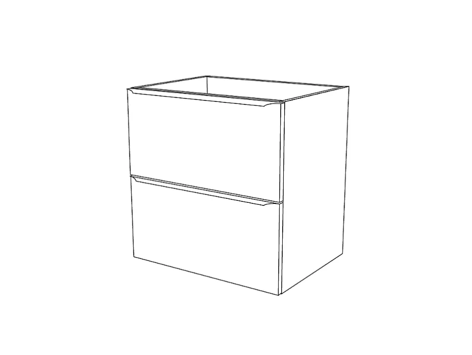 GoodHome Meuble sous vasque suspendu blanc brillant l.60 x H.60 x P.45 cm, Imandra