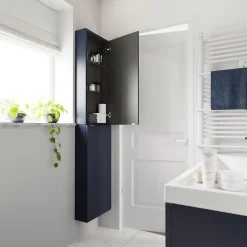 GoodHome Meuble sous vasque suspendu bleu nuit mat l.100 x H.60 x P.45 cm, Imandra