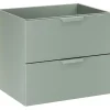 Furnidea Meuble sous vasque suspendu ASTER vert 60 cm