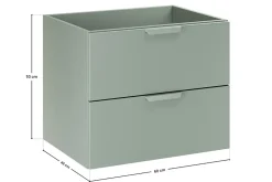 Furnidea Meuble sous vasque suspendu ASTER vert 60 cm