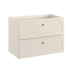 Meublorama Meuble sous vasque TORNADO 80 cm 2 tiroirs Finition sable Style contemporain