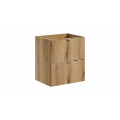 Meublorama Meuble sous vasque VANO 2 tiroirs Coloris chene L50 x P57 x H39 cm Meuble suspendu* Meuble Sous-Vasque