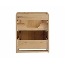 Meublorama Meuble sous vasque VANO 2 tiroirs Coloris chene L50 x P57 x H39 cm Meuble suspendu* Meuble Sous-Vasque