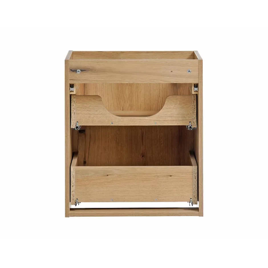 Meublorama Meuble sous vasque VANO 2 tiroirs Coloris chene L50 x P57 x H39 cm Meuble suspendu* Meuble Sous-Vasque