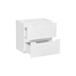 Meublorama Meuble sous vasque VANO 2 tiroirs Blanc alpin L60 x P39 x H57 cm Meuble suspendu* Meuble Sous-Vasque