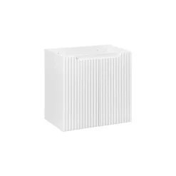 Meublorama Meuble sous vasque VANO 2 portes Blanc alpin L60 x P39 x H57 cm Meuble suspendu