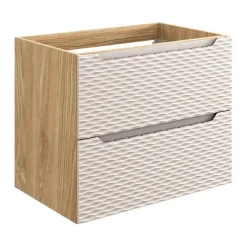 Meublorama Meuble sous vasque YOKA Beige et chene clair 70 cm* Meuble Sous-Vasque