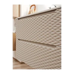 Meublorama Meuble sous vasque YOKA Beige et chene clair 70 cm* Meuble Sous-Vasque