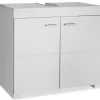 Tectake Meuble sous-lavabo 2 compartiments avec 2 portes battantes blanc