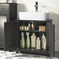 Sobuy Meuble sous-Lavabo Meuble sous-Vasque, 2 Portes et 2 étages, FRG237-DG,