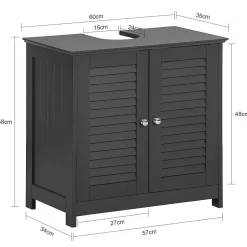 Sobuy Meuble sous-Lavabo Meuble sous-Vasque, 2 Portes et 2 étages, FRG237-DG,