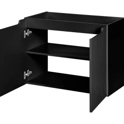 [En.Casa] Meuble sous-lavabo NEWPORT avec 2 portes 80 x 60 x 40 cm noir en.casa