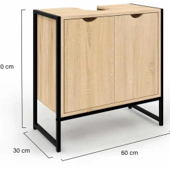 IDMarket Meuble sous-lavabo salle de bain DETROIT design industriel