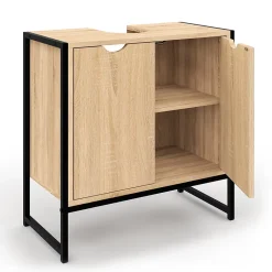 IDMarket Meuble sous-lavabo salle de bain DETROIT design industriel