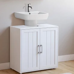 IDMarket Meuble sous-lavabo salle de bain WALDO bois blanc