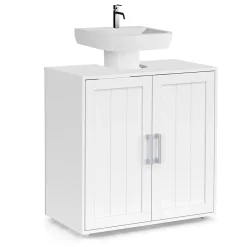 IDMarket Meuble sous-lavabo salle de bain WALDO bois blanc
