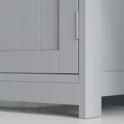 kleankin Meuble sous-vasque - 2 portes rainurées avec étagère réglable - poignées métal chromé - dim. 60L x 30l x 60H cm - MDF