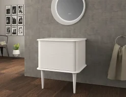 Baden Meuble sous-vasque à suspendre l.61 cm avec plan de toilette et pieds H.29 cm, blanc mat, Idra