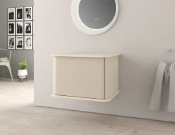 Baden Meuble sous-vasque à suspendre l.61 cm avec plan de toilette, beige coton, Idra