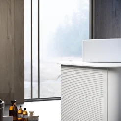 Baden Meuble sous-vasque à suspendre l.61 cm avec plan de toilette et vasque à poser, blanc mat, Idra