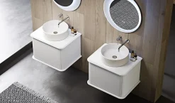 Baden Meuble sous-vasque à suspendre l.61 cm avec plan de toilette et vasque à poser, blanc mat, Idra