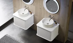 Baden Meuble sous-vasque à suspendre l.61 cm avec plan de toilette et vasque à poser, blanc mat, Idra