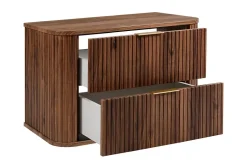 Furnidea Meuble sous-vasque à suspendre GLAMOUR coloris noyer foncé 80 cm