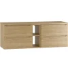 Petits-Meubles Meuble sous-vasque 140cm 2 niches plan de toilette Viggo Bois