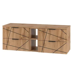 Petits-Meubles Meuble sous-vasque 140cm 2 niches plan de toilette Teren Bois