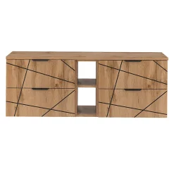 Petits-Meubles Meuble sous-vasque 140cm 2 niches plan de toilette Teren Bois