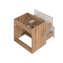 Petits-Meubles Meuble sous-vasque 140cm 2 niches plan de toilette Teren Bois