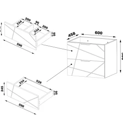 Petits-Meubles Meuble sous-vasque 140cm 2 niches plan de toilette Teren Bois