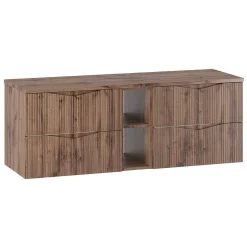 Petits-Meubles Meuble sous-vasque 140cm 2 niches plan de toilette Tao Bois