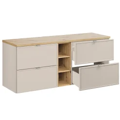 Petits-Meubles Meuble sous-vasque 140cm 3 niches Alba Cachemire* Meuble Sous-Vasque