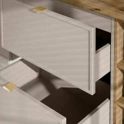 Petits-Meubles Meuble sous-vasque 140cm 3 niches Alba Cachemire* Meuble Sous-Vasque