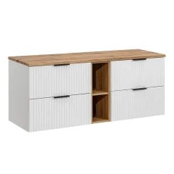 Petits-Meubles Meuble sous-vasque 140cm 2 niches Adriel Blanc