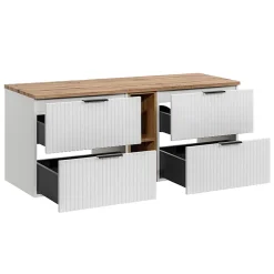 Petits-Meubles Meuble sous-vasque 140cm 2 niches Adriel Blanc