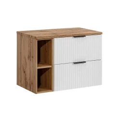 Petits-Meubles Meuble sous-vasque 80cm 2 niches Adriel Blanc
