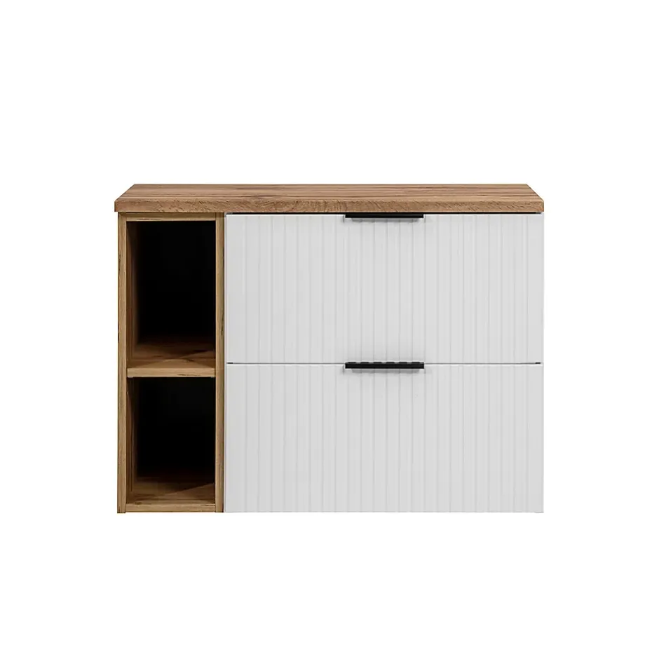 Petits-Meubles Meuble sous-vasque 80cm 2 niches Adriel Blanc
