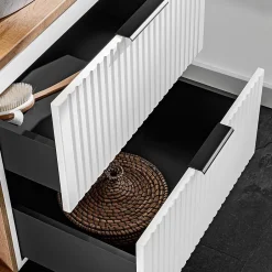 Petits-Meubles Meuble sous-vasque 80cm 2 niches Adriel Blanc