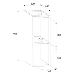 Petits-Meubles Meuble sous-vasque 80cm 2 niches Adriel Blanc