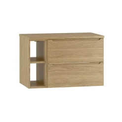 Petits-Meubles Meuble sous-vasque 80cm 2 niches plan de toilette Viggo Bois* Meuble Sous-Vasque