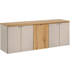 Petits-Meubles Meuble sous-vasque 160cm 4 portes panier à linge Manoa Cachemire et Bois