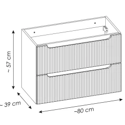 Petits-Meubles Meuble sous-vasque 80cm 2 tiroirs Riva Cachemire* Meuble Sous-Vasque