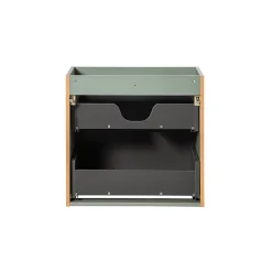 Petits-Meubles Meuble sous-vasque 80cm 2 tiroirs 2 niches Jade Vert et Bois
