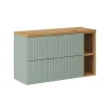 Petits-Meubles Meuble sous-vasque 100cm 2 tiroirs 2 niches Jade Vert et Bois