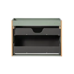 Petits-Meubles Meuble sous-vasque 100cm 2 tiroirs 2 niches Jade Vert et Bois