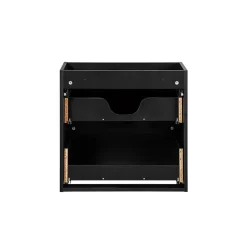 Petits-Meubles Meuble sous-vasque 140cm 4 tiroirs 2 niches Riva Noir et Bois