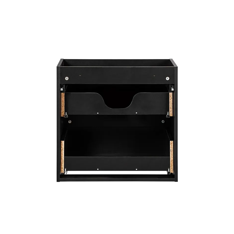 Petits-Meubles Meuble sous-vasque 140cm 4 tiroirs 2 niches Riva Noir et Bois